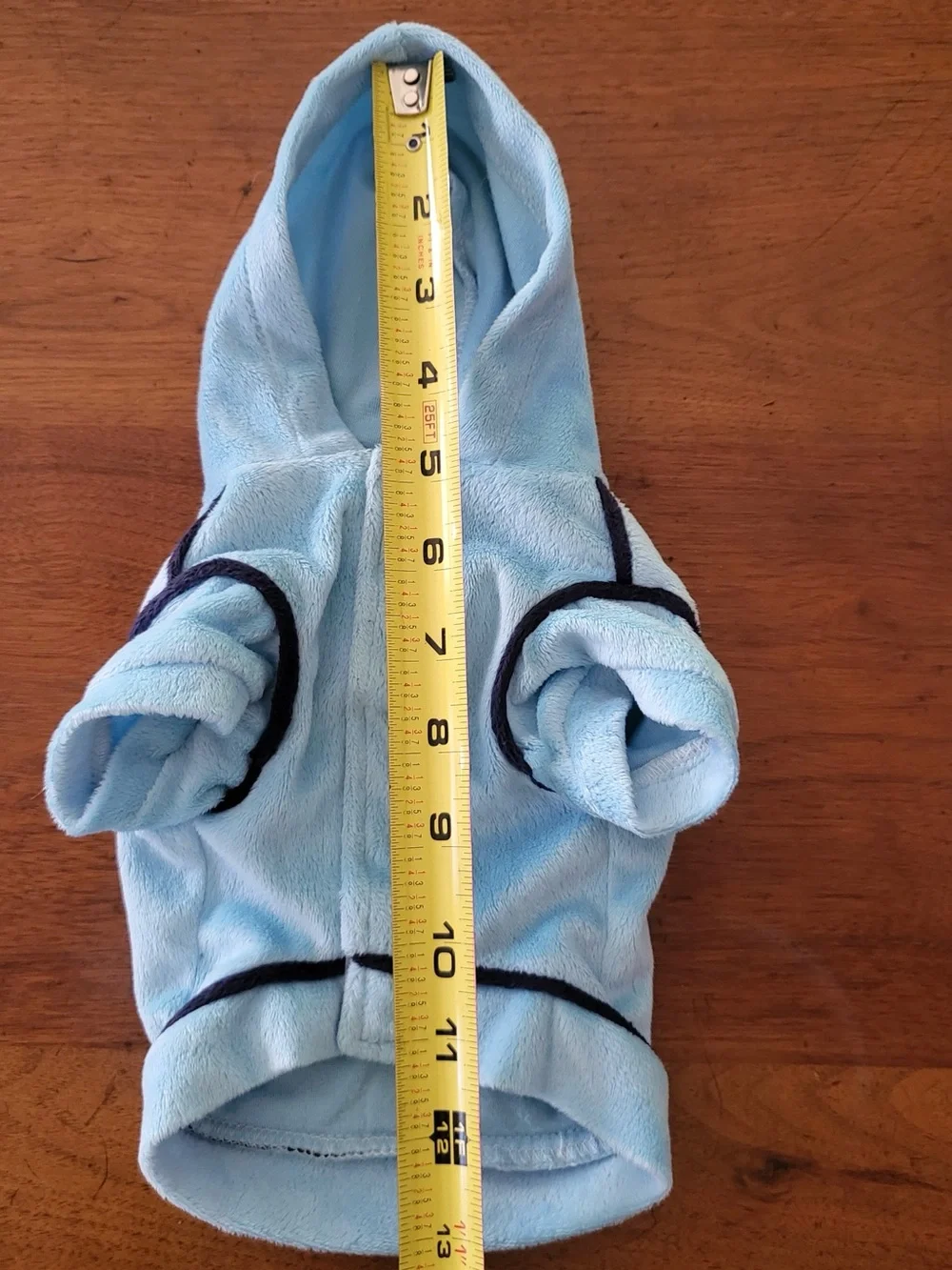 Zack & Zoey Blue Plush Dog Hoodie XS Scottie Embroidered Pet Sweater